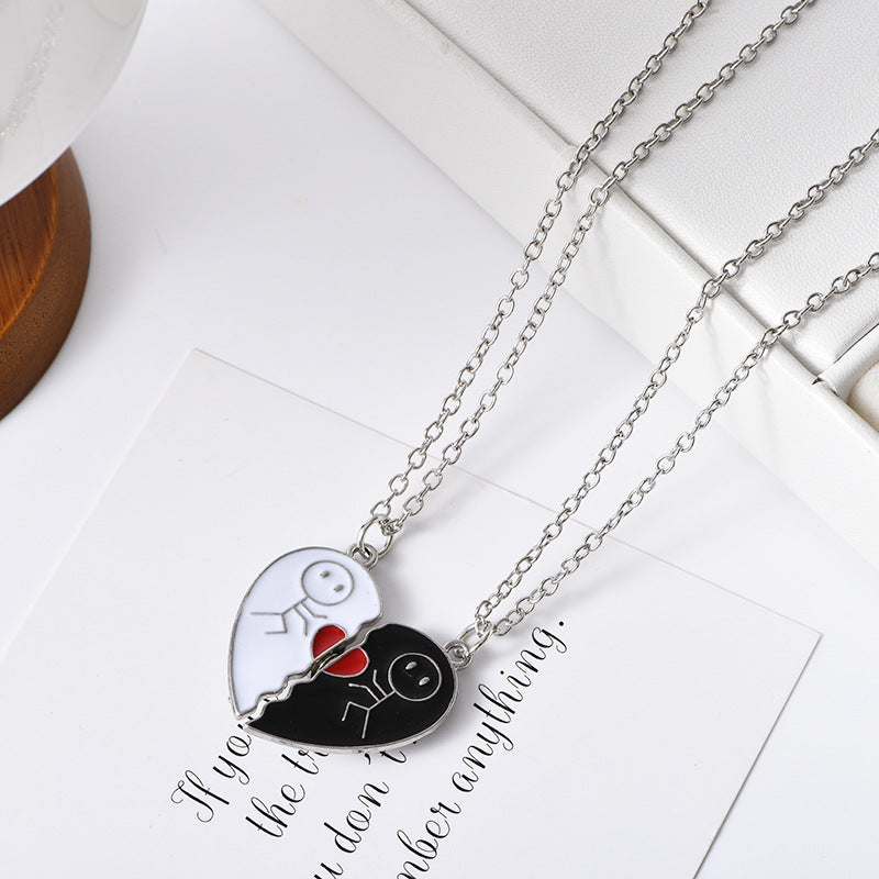 BEST FRIENDS Heart-shaped Pendant Necklace