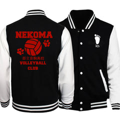 Unisex Nekoma Anime Printed Baseball Jacket