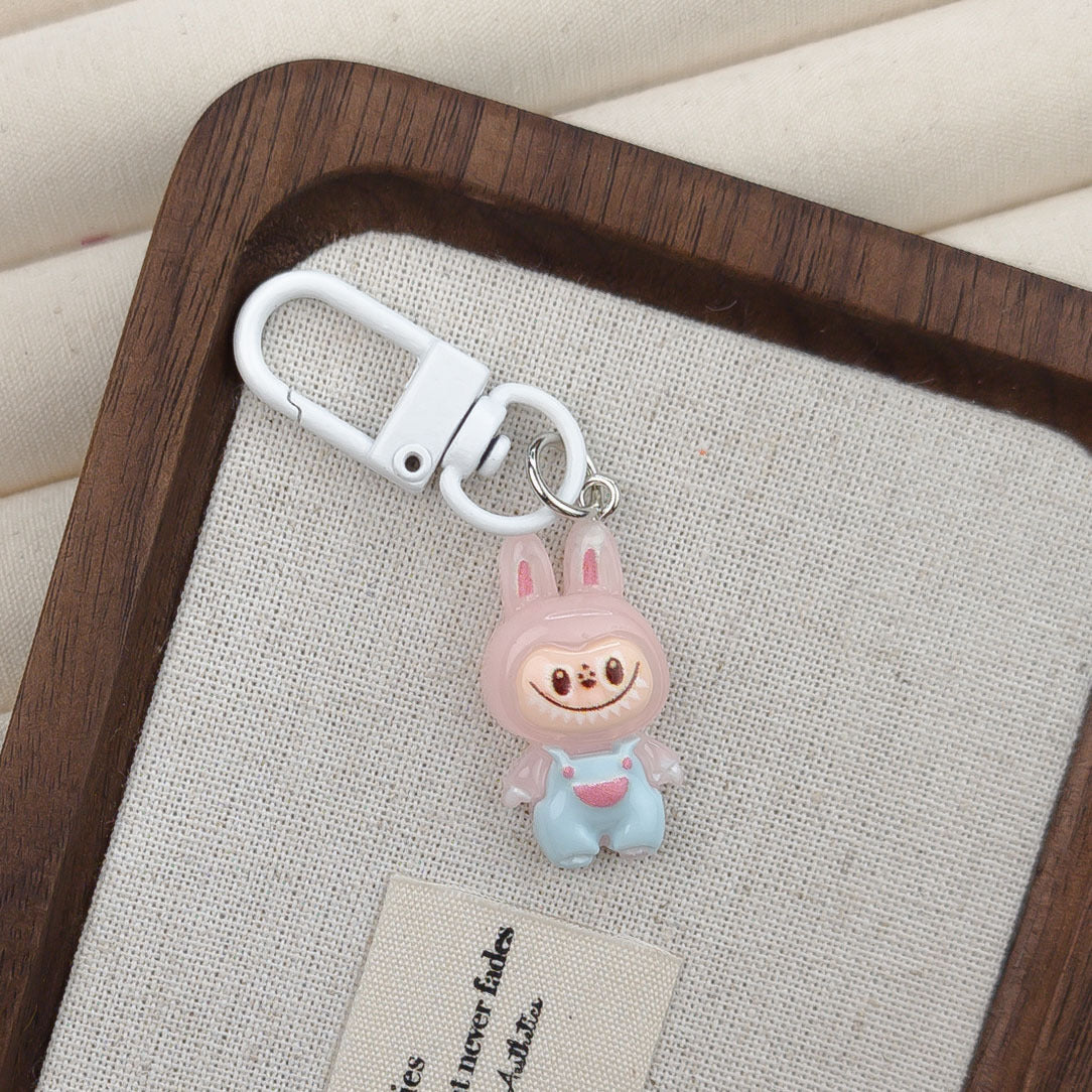 White Buckle Doll Pendant KeyChain