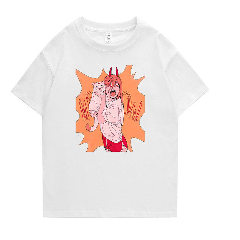 Unisex Anime Graphic Print Short-sleeved T-shirt