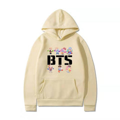 Unisex Cartoon Kpop Printed Casual Hoodie