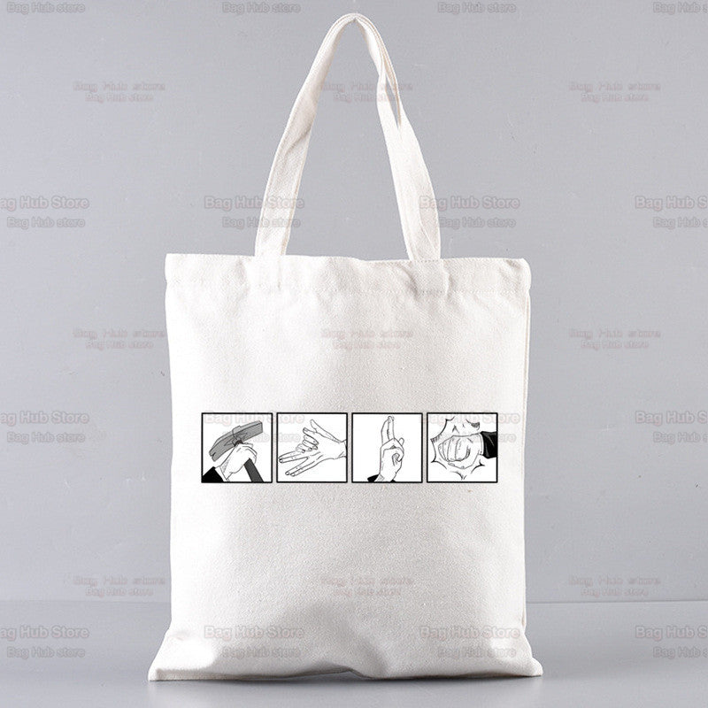 Gojo Printed Canvas Shoulder Tote Bag