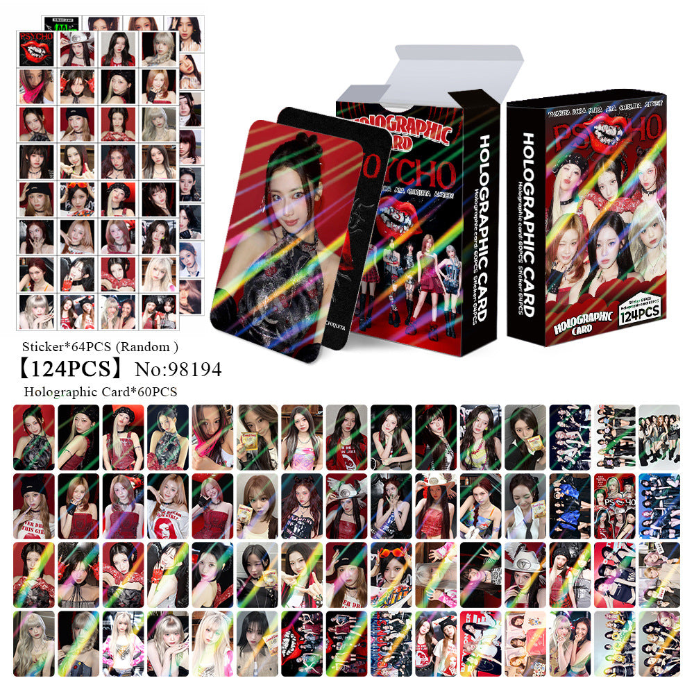 124pcs BM PSYCHO Flash Photocard Stickers