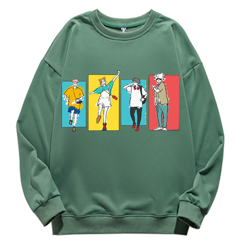 Unisex Casual Anime Crew Neck Long Sleeve Sweatshirt