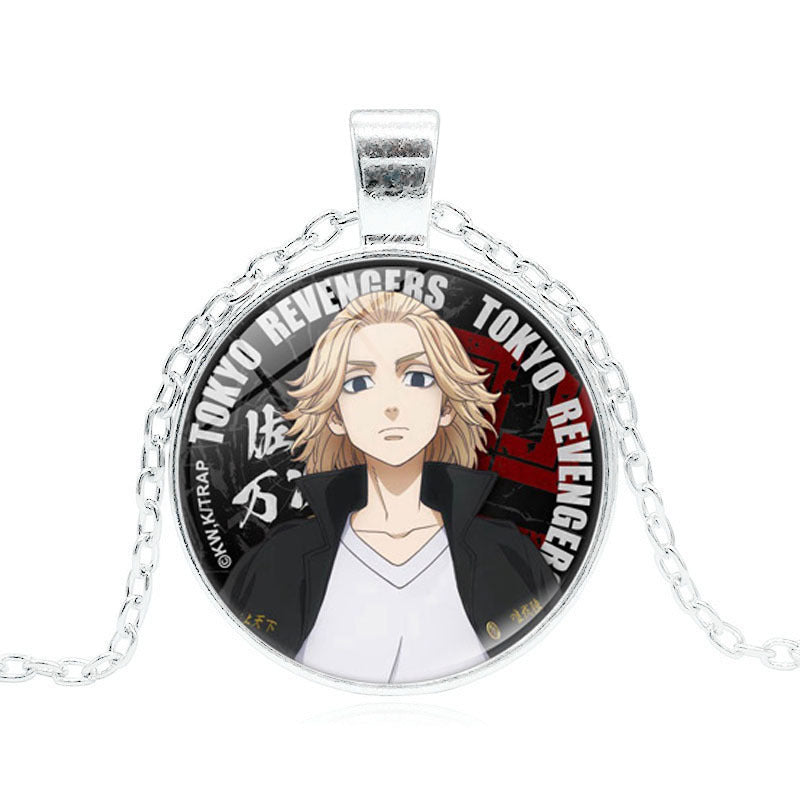 Retro Anime Time Gem Pendant Necklace