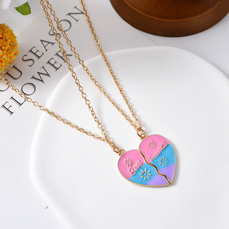BEST FRIENDS Heart-shaped Pendant Necklace