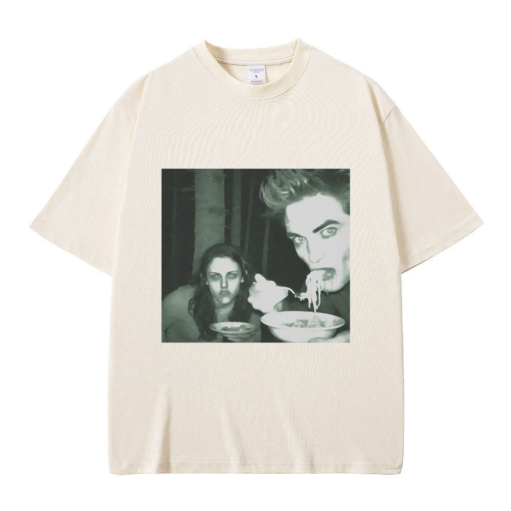 Funny Twilight Edward and Bella Pattern Tee