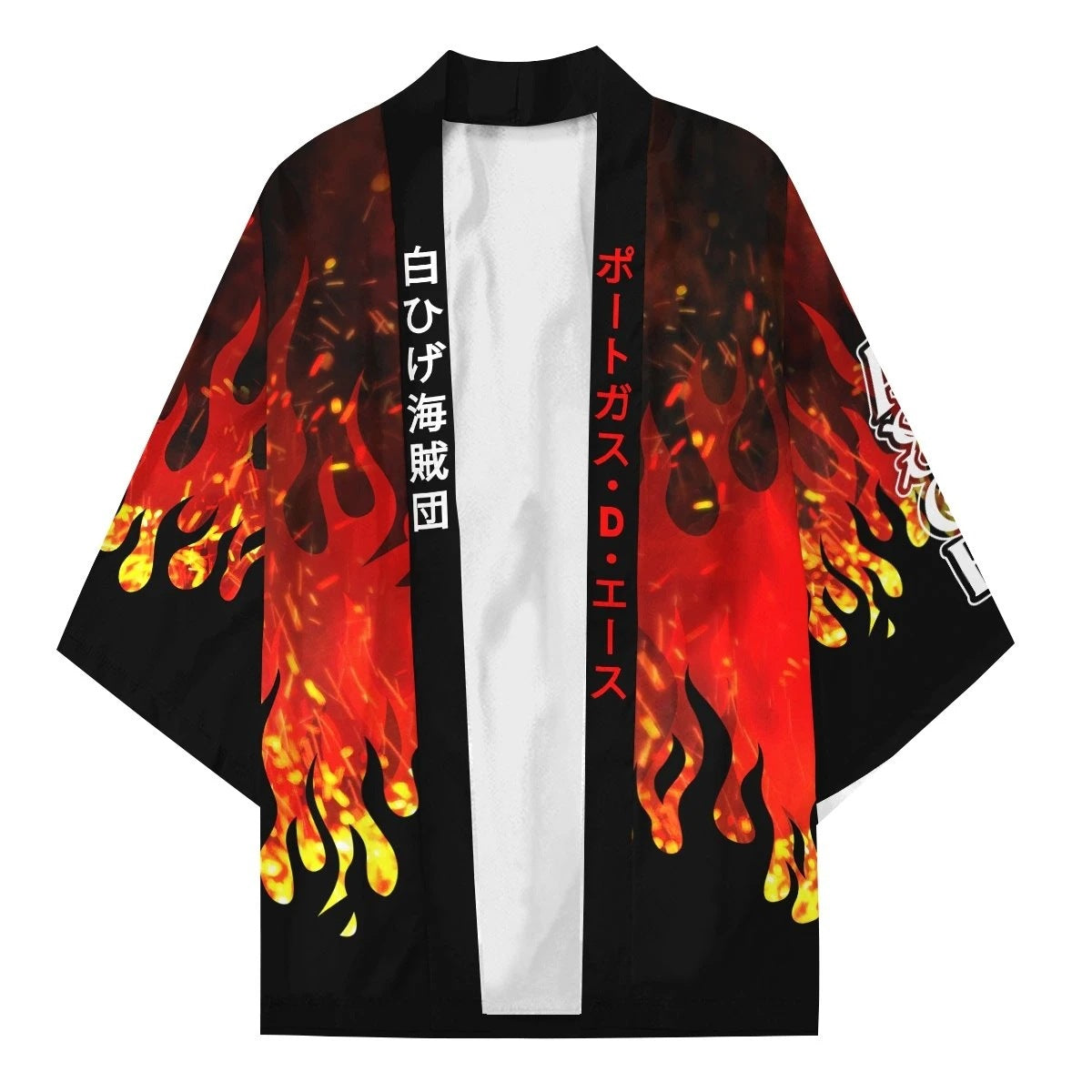 Unisex Relaxed 3d Print Fire Fist Ace Kimono Cape