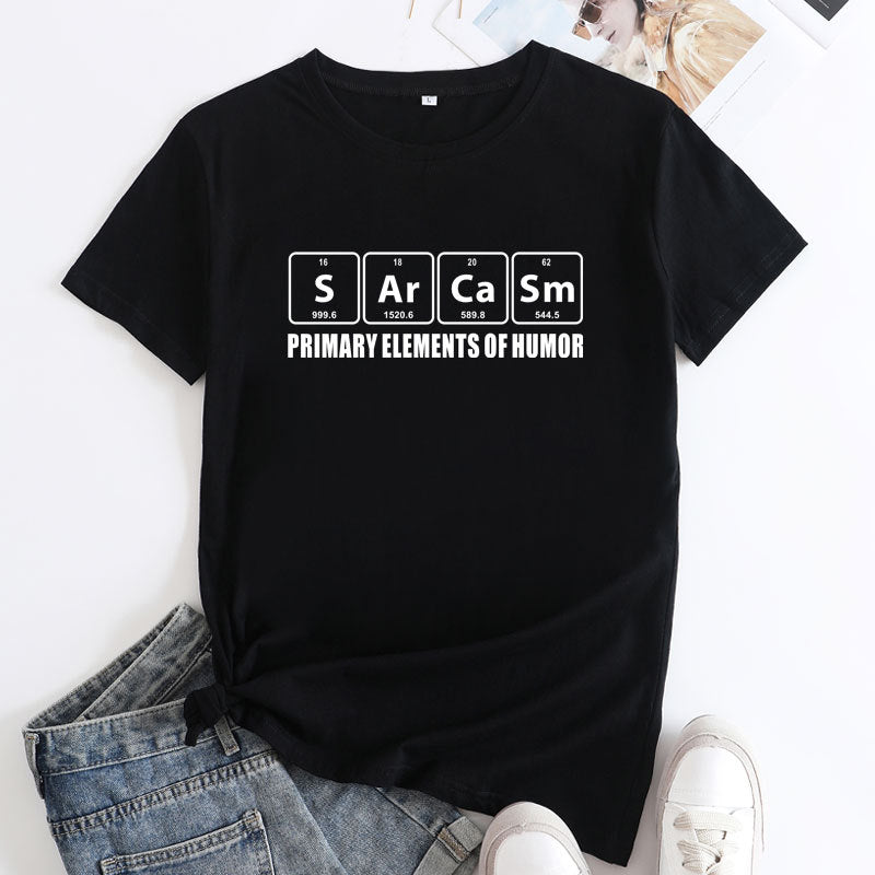 Creative Fun Letter Cotton Women's T-shirt