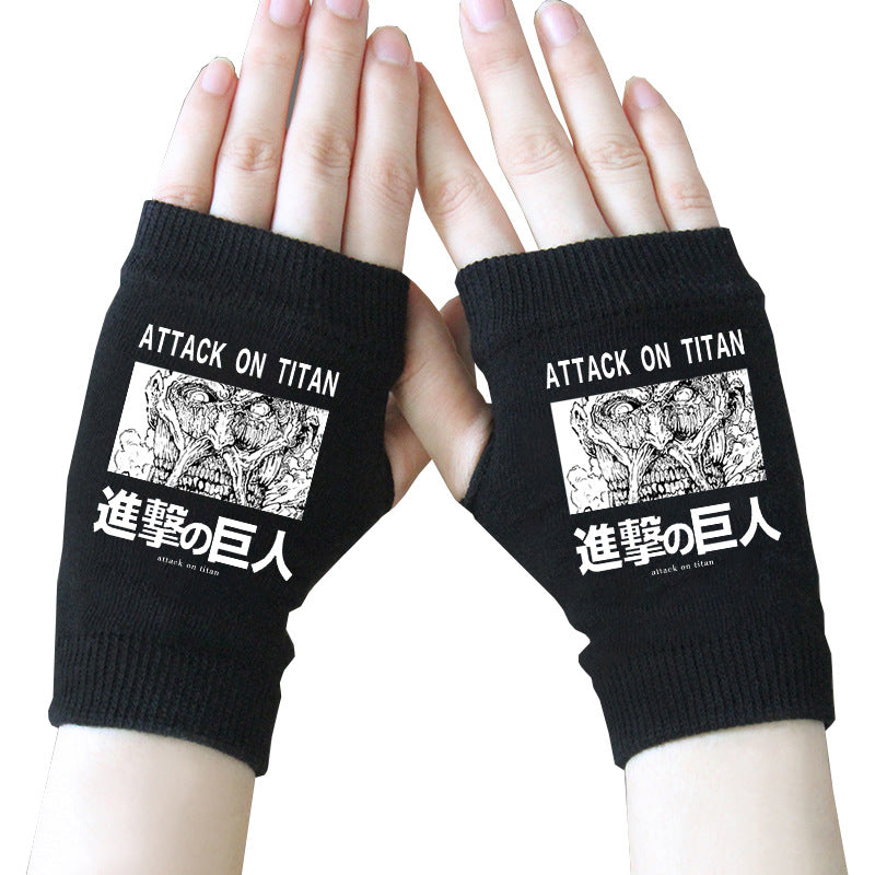 Trendy Anime Half Finger Gloves