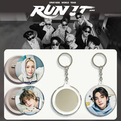 SKZ Tour "RUN IT IN JAPAN" Badge Keyring Set