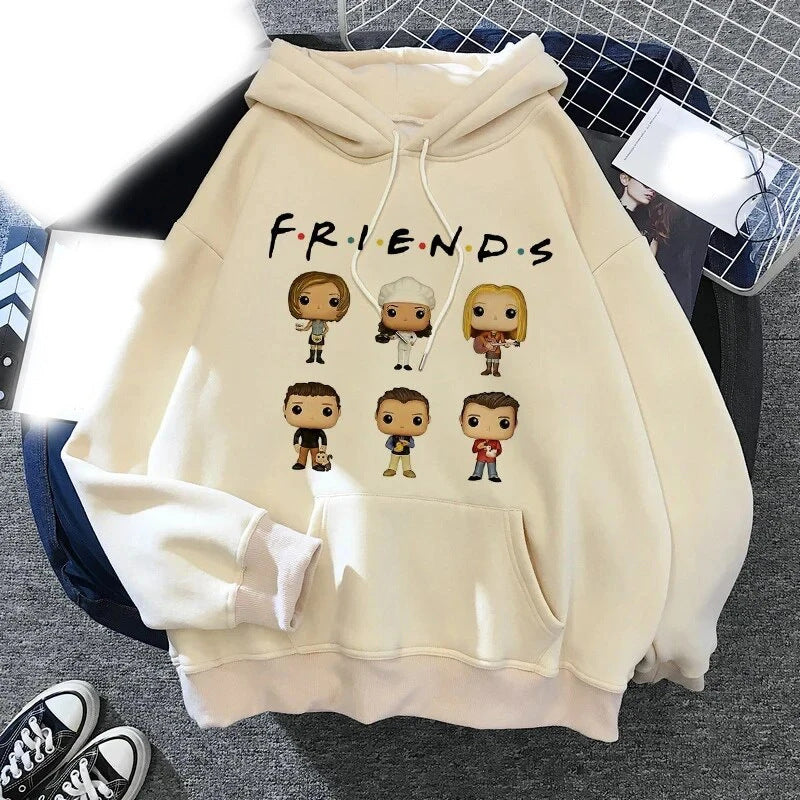 Unisex Casual Friends Printed Loose Hoodie