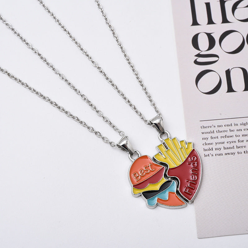 BEST FRIENDS Heart-shaped Pendant Necklace