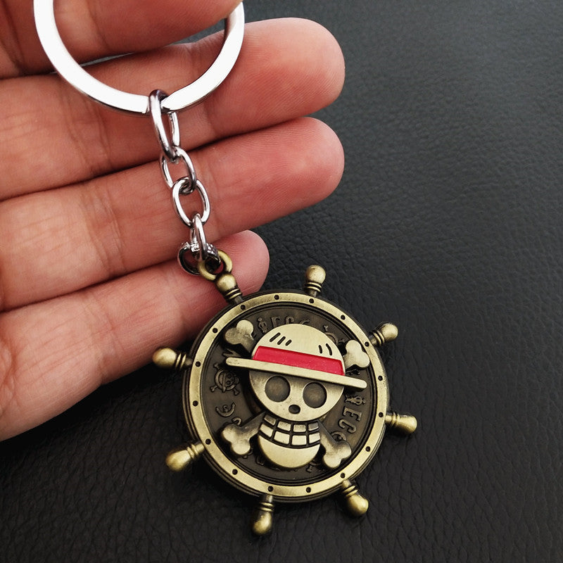 Luffy Logo Rotatable Alloy Keychain Pendant