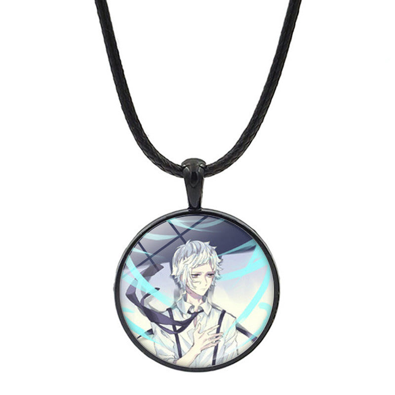 Versatile Anime Pendant Leather Rope Necklace