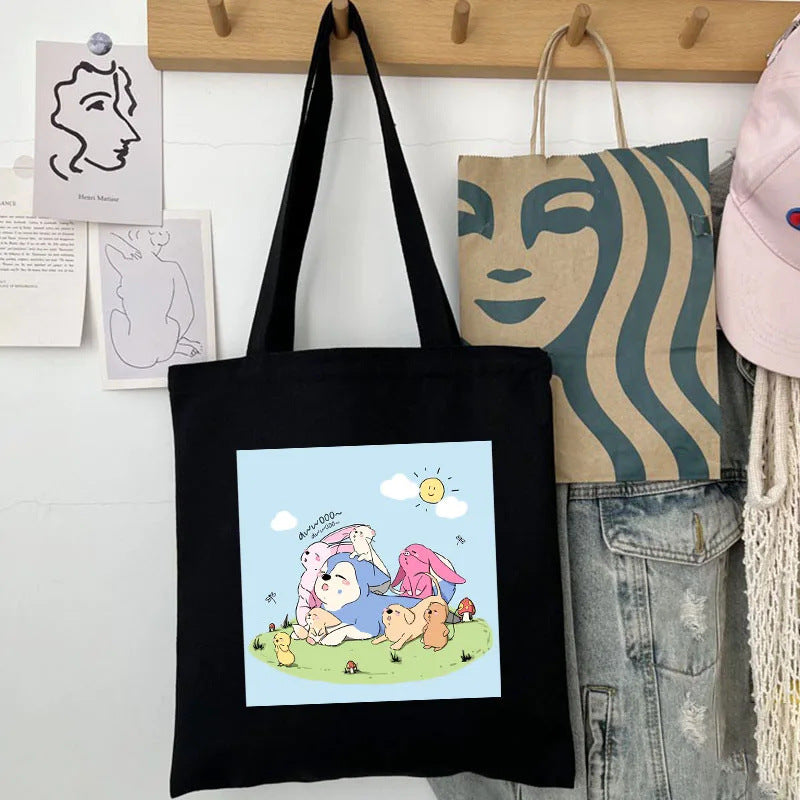 Cute Kpop Printed Canvas Shoulder Bag