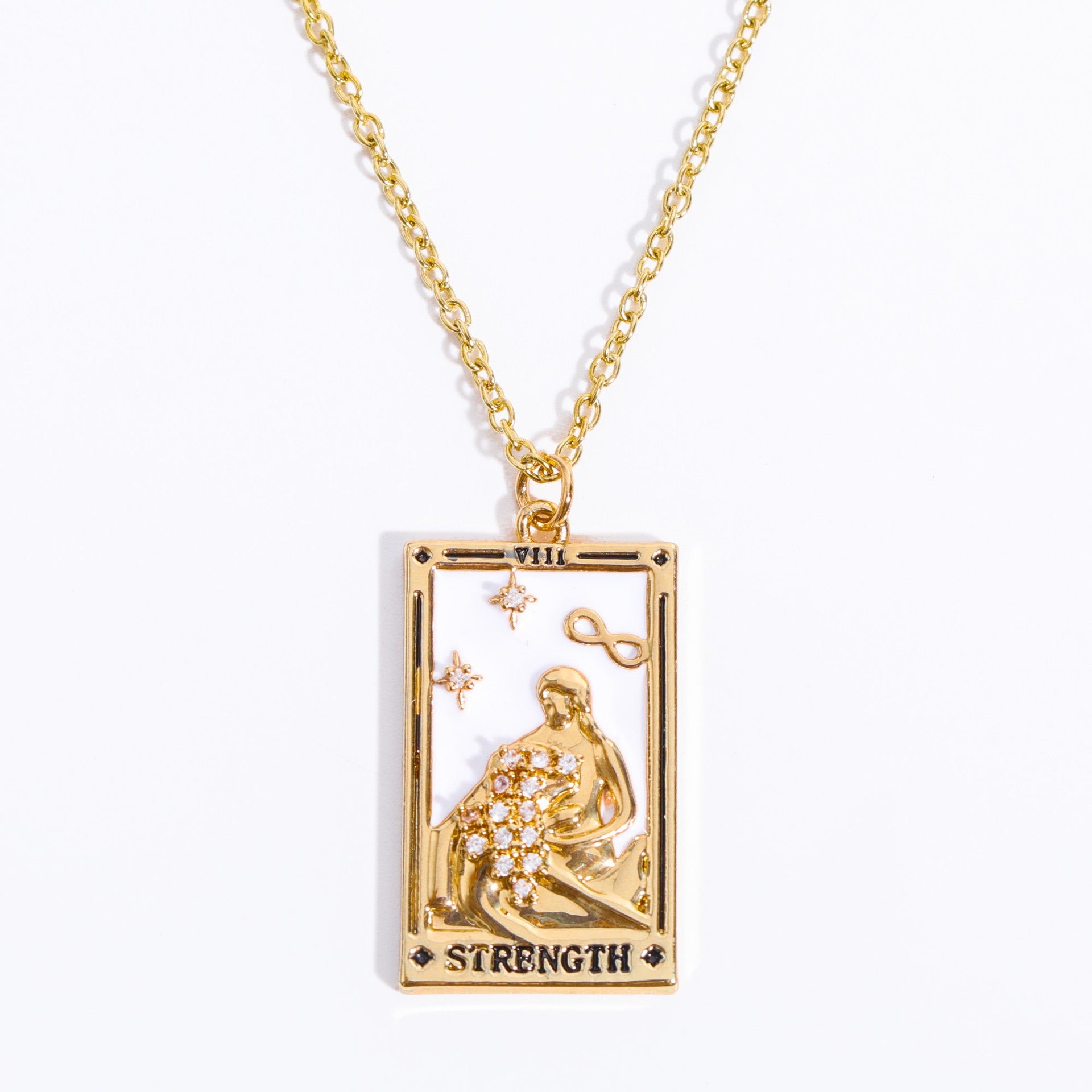 Gold-plated Tarot Square Necklace
