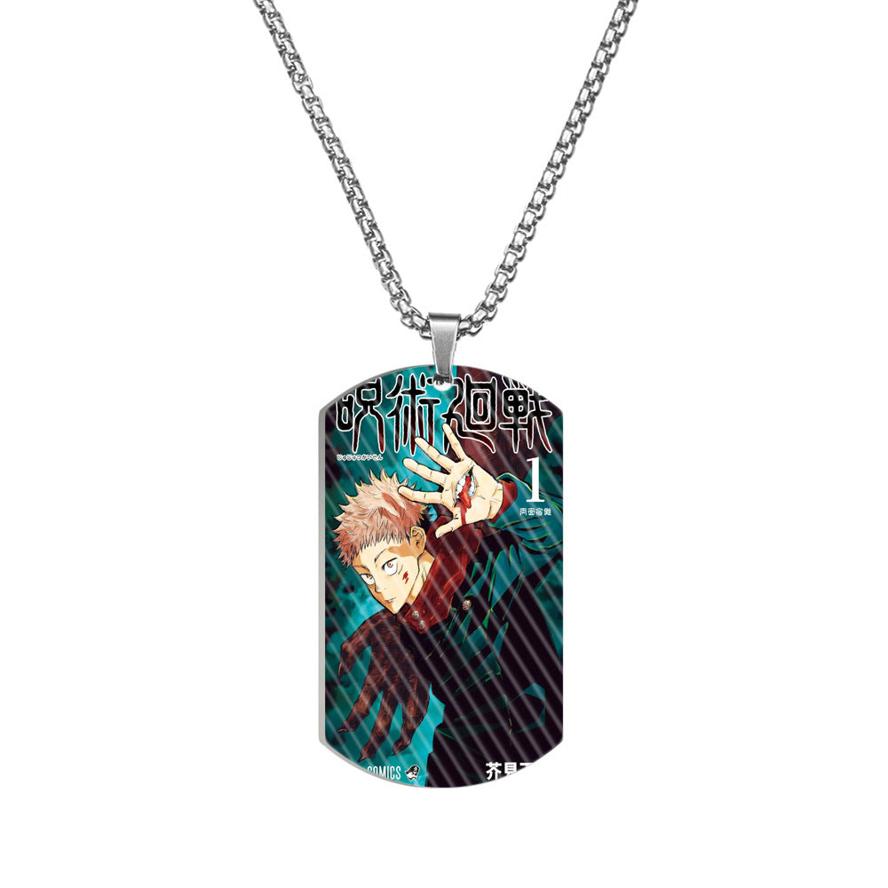 Cool Anime Printed Dog Tag Necklace