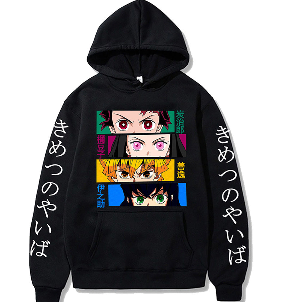 Unisex Anime Printed Pullover Loose Hoodie