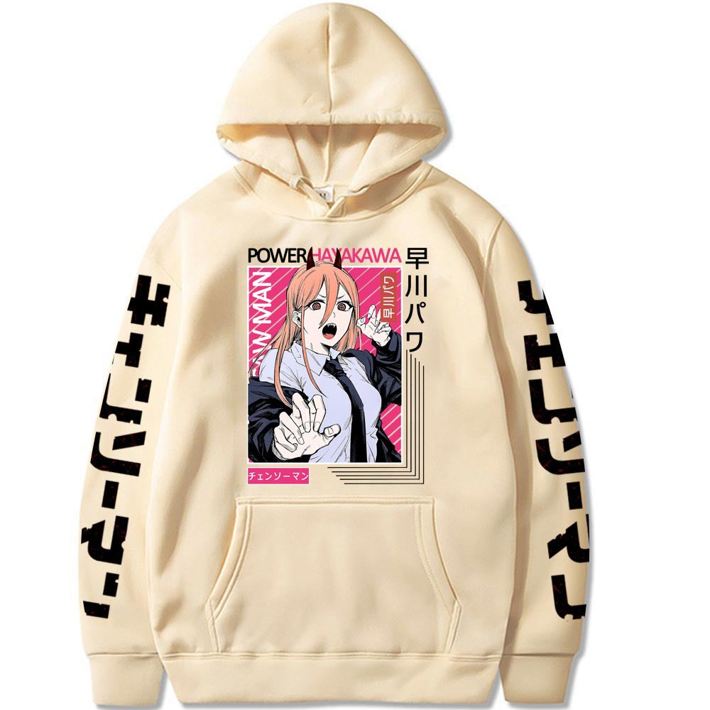 Men's Anime Print Loose Hooded Sweatshirt
