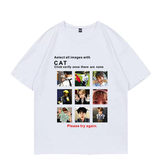 YUSHI SAKUYA Funny Graphic Cotton Round Neck T-shirt