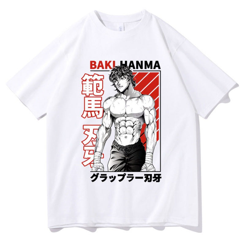 Casual Baki Anime Printed Loose T-Shirt