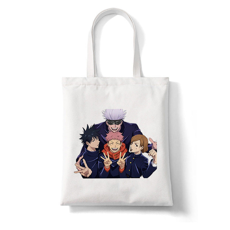 Trendy Anime Printed Canvas Shoulder Tote Bag