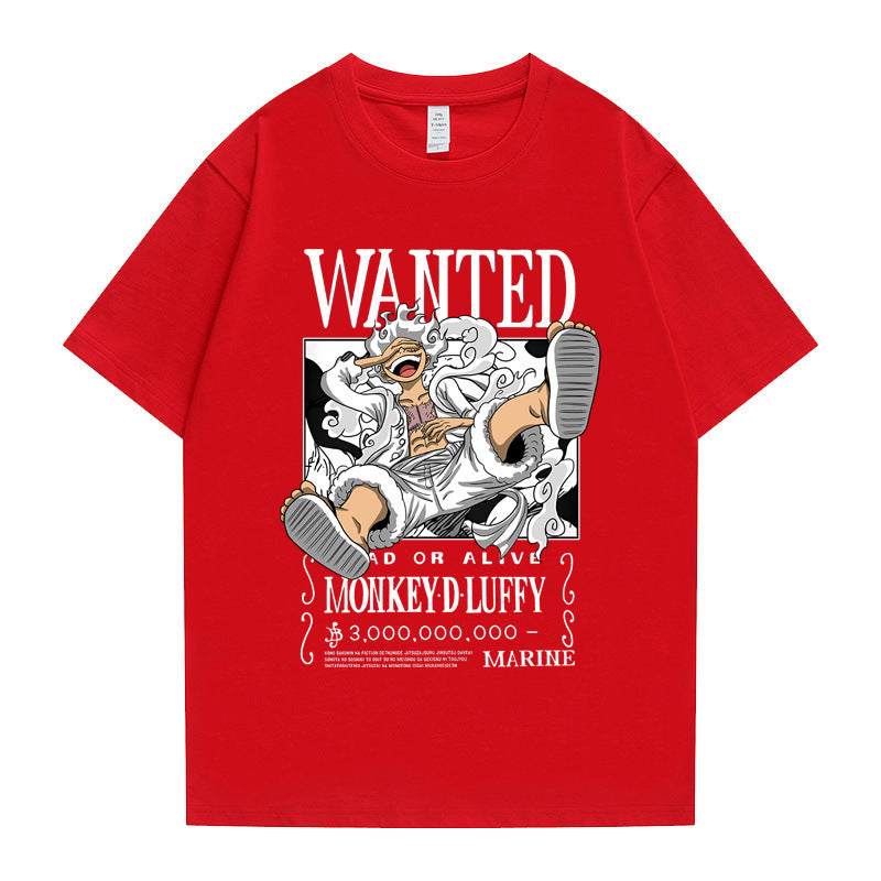 Luffy Anime Short Sleeve Crew Neck T-Shirt