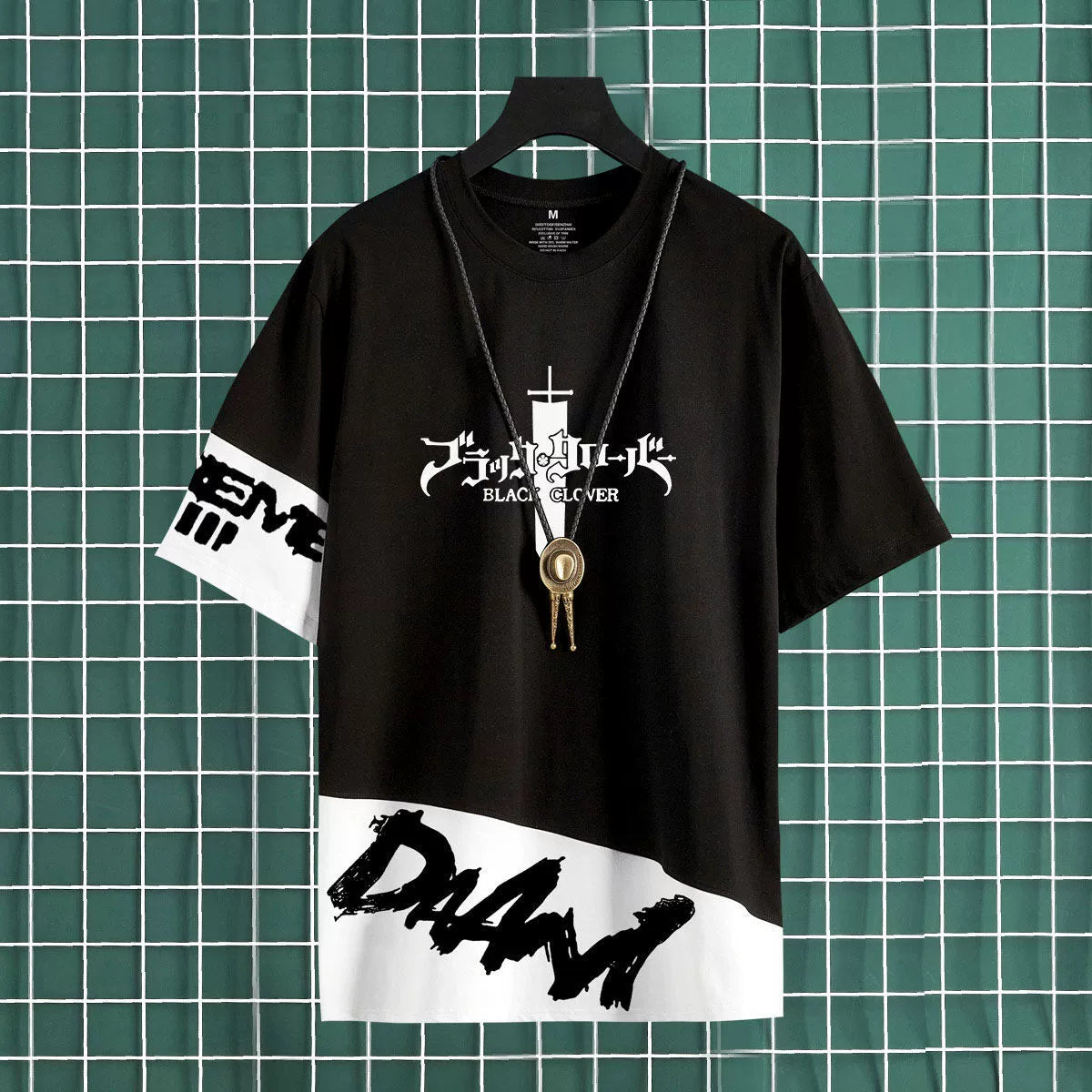 Men's Anime Logo Print Short-sleeved T-shirt