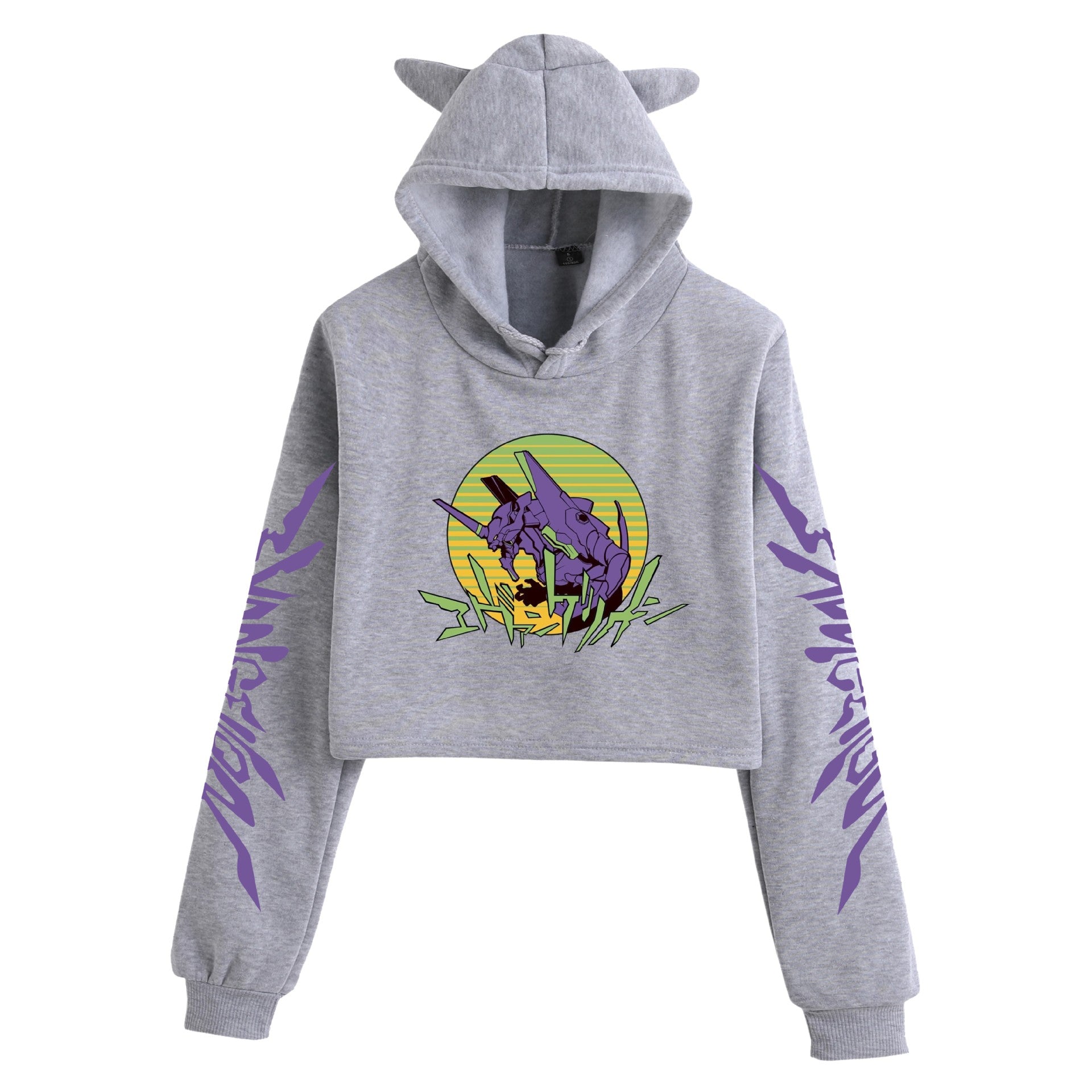 Women's Eva Sexy Cat Ears Crop Hoodie