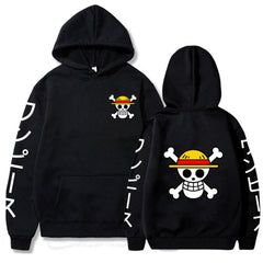 Unisex Straw Hat Logo Graphic Loose Hoodie