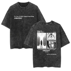 Unisex Levi Anime Cotton Washed T-Shirt