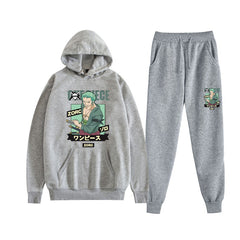 Casual Anime Graphic Print Hoodie Loose Pants