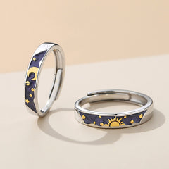 Day and Night Sun and Moon Couple Rings