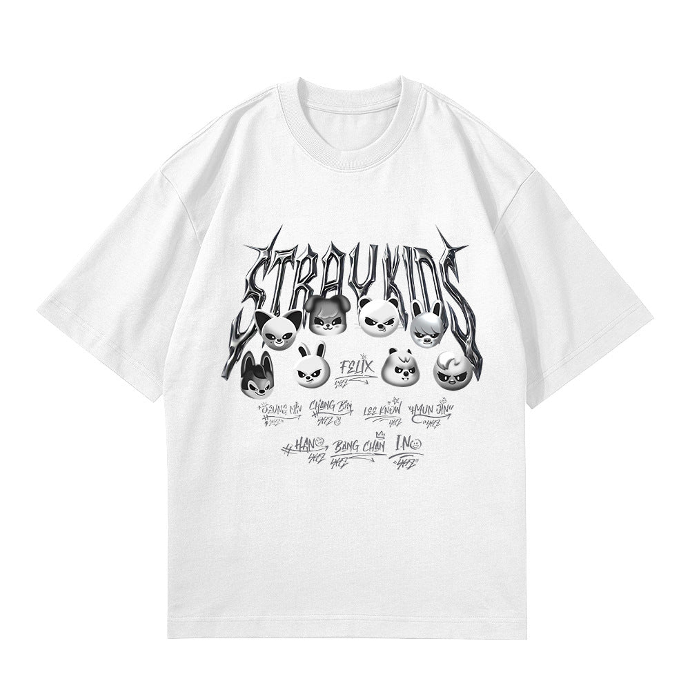KPOP Album Logo Black and White T-shirt