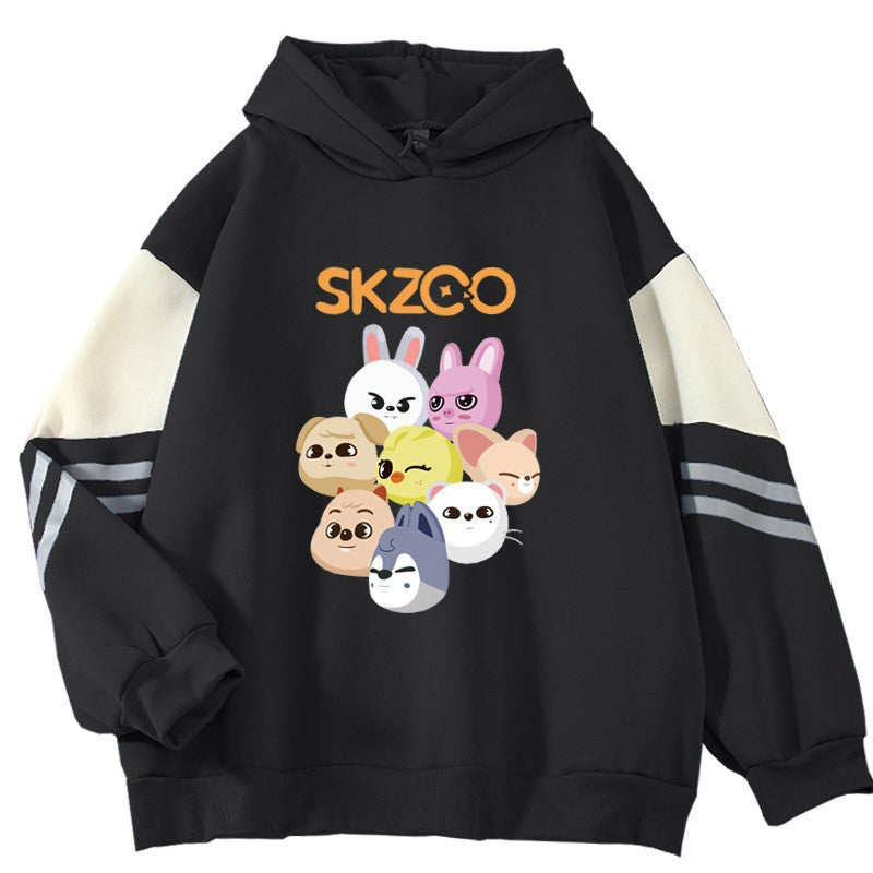 Cute Girls SKZ Doll Print Loose Hoodie