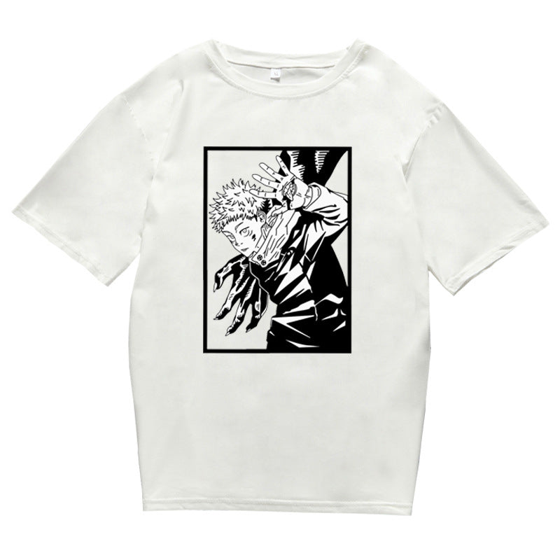 Casual Cartoon Anime Round Neck Loose T-shirt