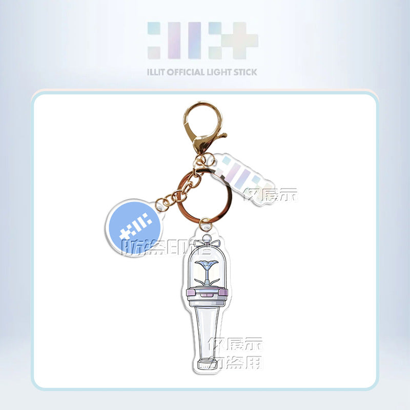 ILLIT Acrylic Lightstick Pendant Keychain