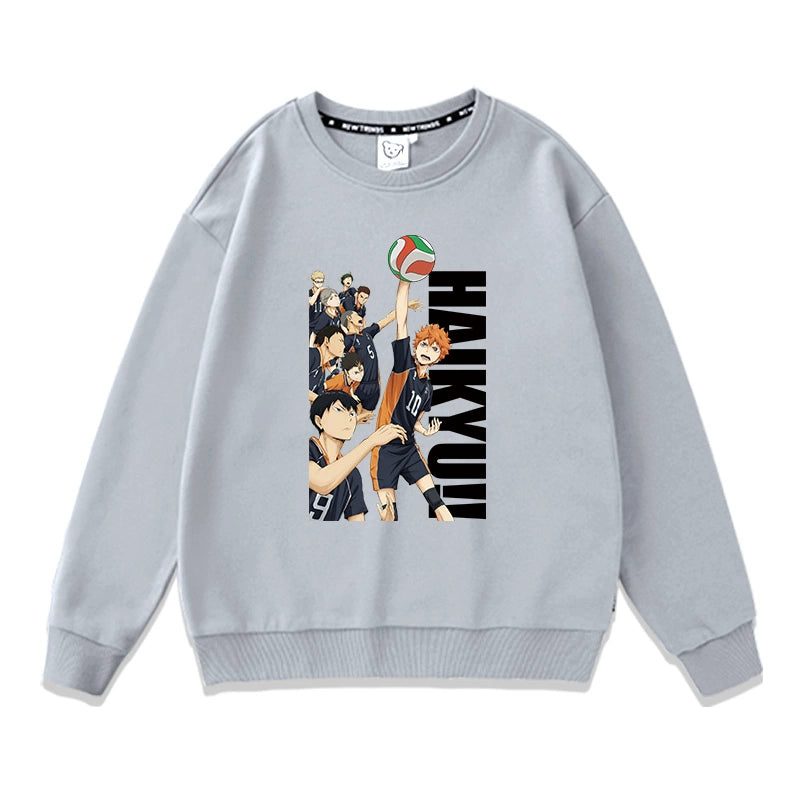 Trendy Casual Anime Crew Neck Pullover Top
