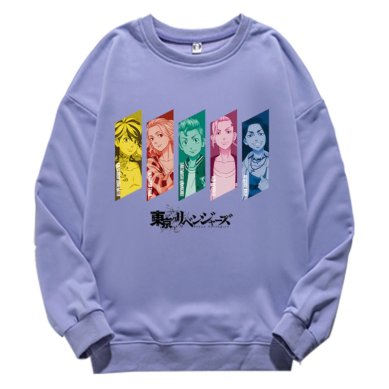 Anime Cotton Crew Neck Sweatshirt