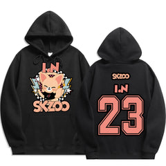 SKZ Number Printed Black Hoodie