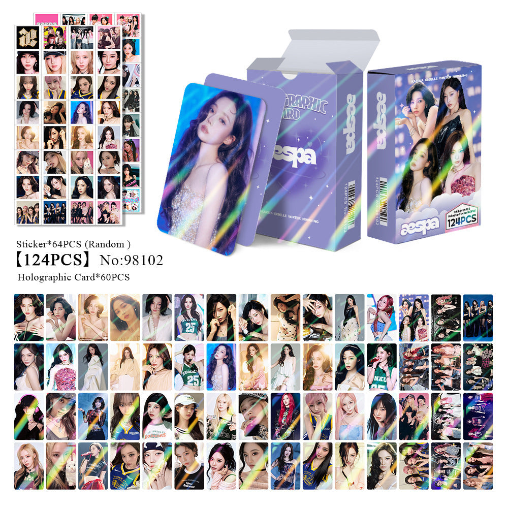 124pcs KPOP Holographic Cards