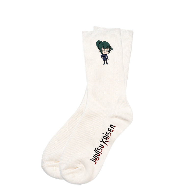 Casual Cartoon Anime Cotton Medium Tube Socks