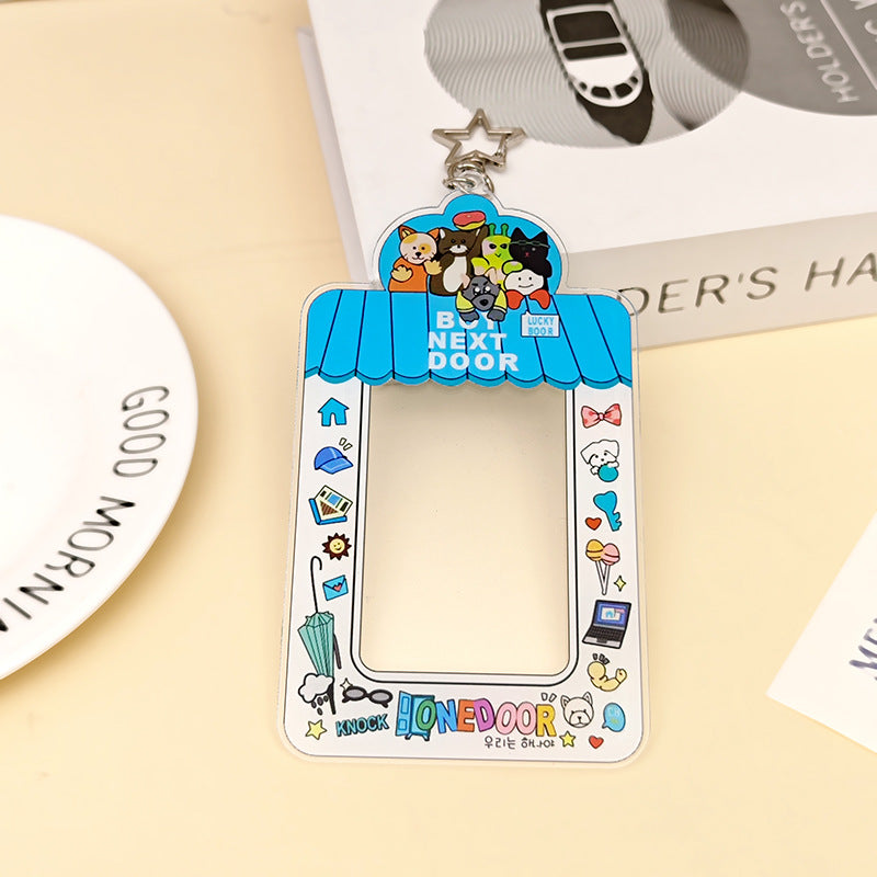 KPOP Cartoon Card Insert Photo Frame Keychain