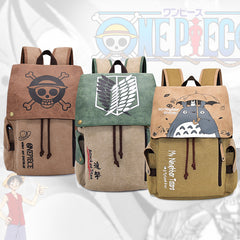 Trendy Anime Canvas Backpack