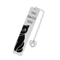 Creative Cat Charm Stainless Steel Bookmark