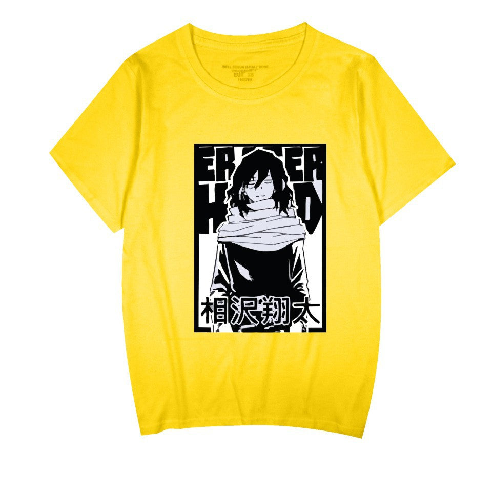 Unisex Anime Print Crew Neck Short Sleeve T-Shirt