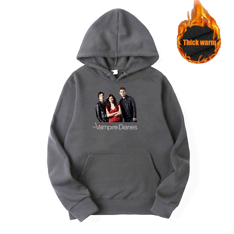 TVD Logo Printed Casual Hoodie