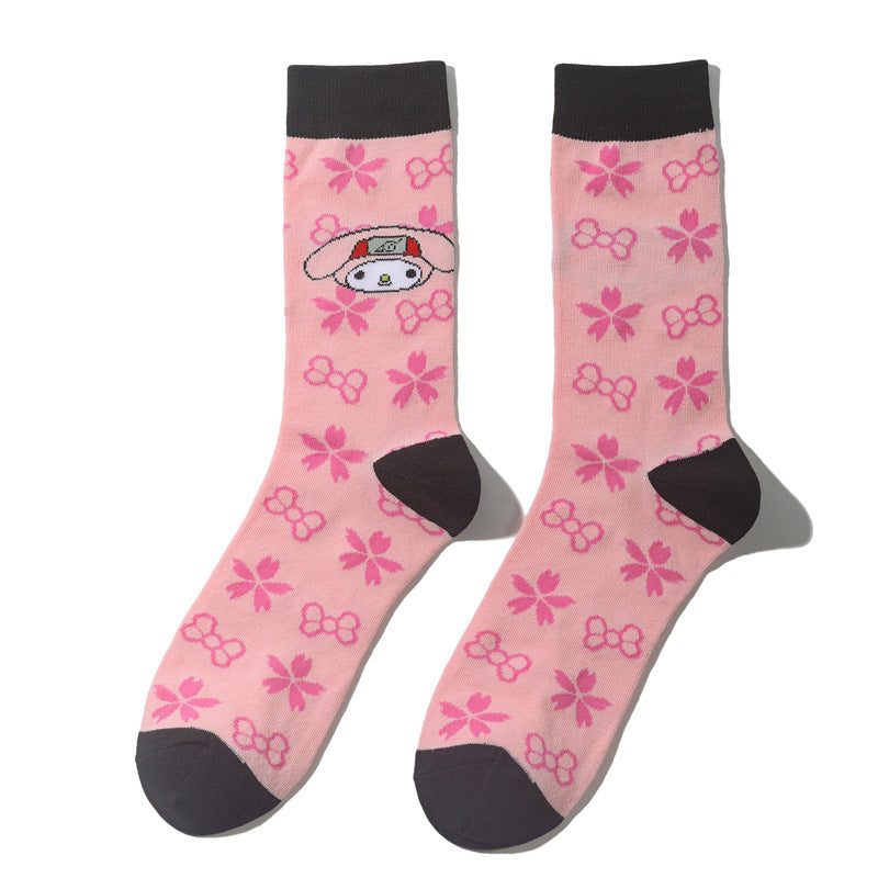 Cute Anime Pattern Mid Length Socks