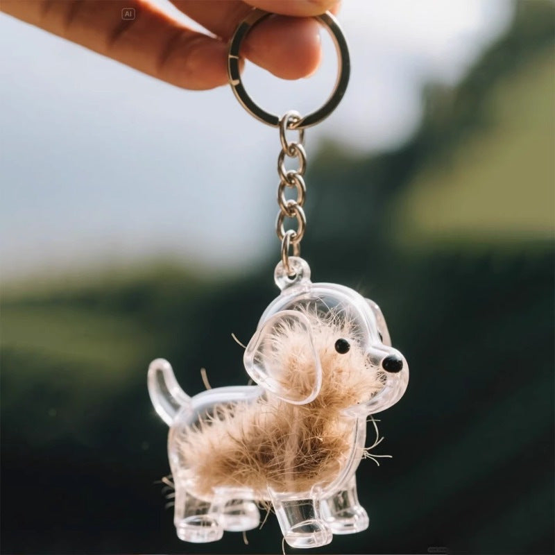 Cat Pup Capsule Keychain Pet Hair Storage Pendant Lab